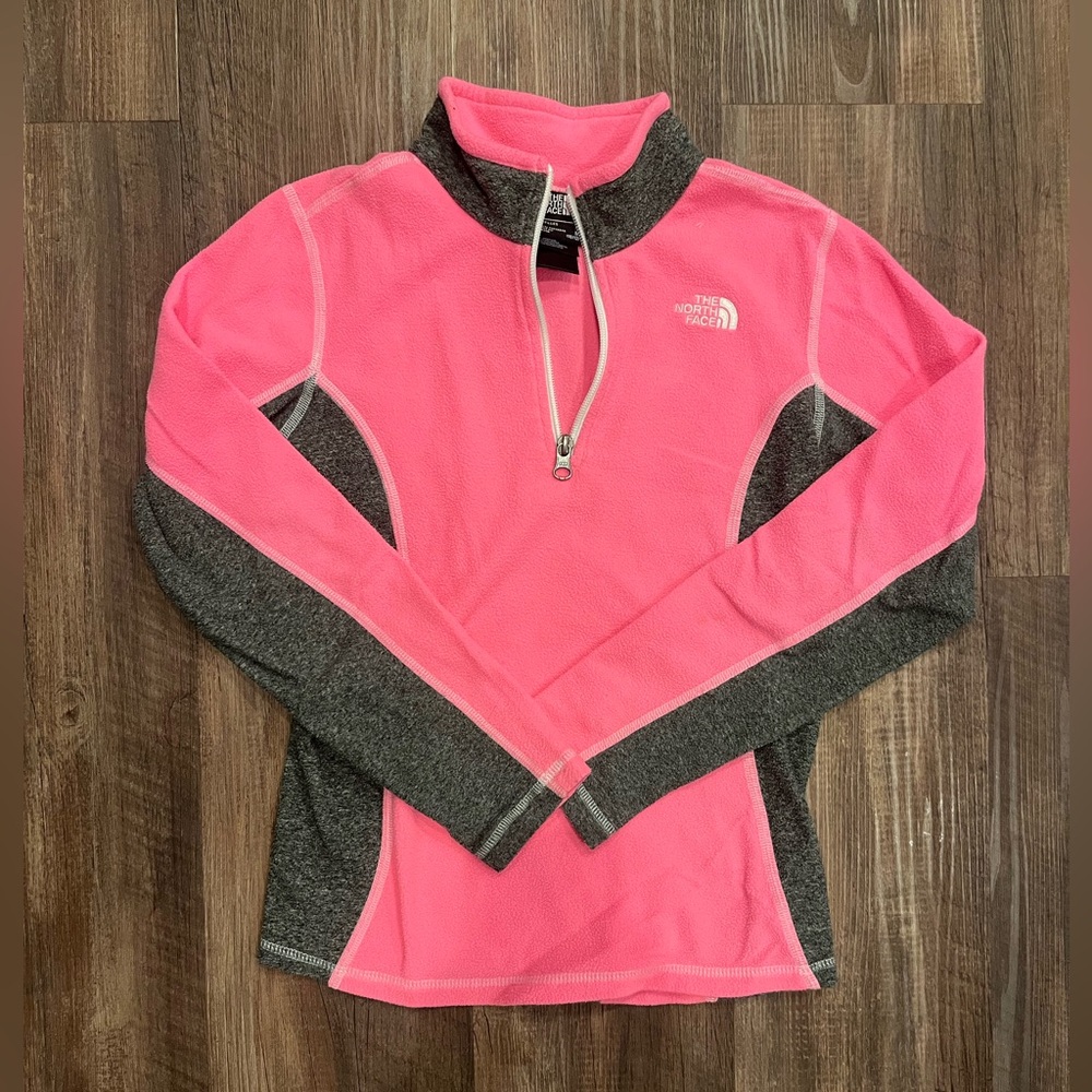 The North Face Kids Pink and Gray Fleece Jacket